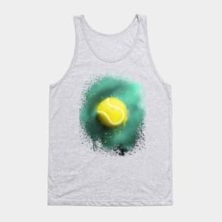 Graffiti Styled Spray Paint Tennis Ball Tank Top